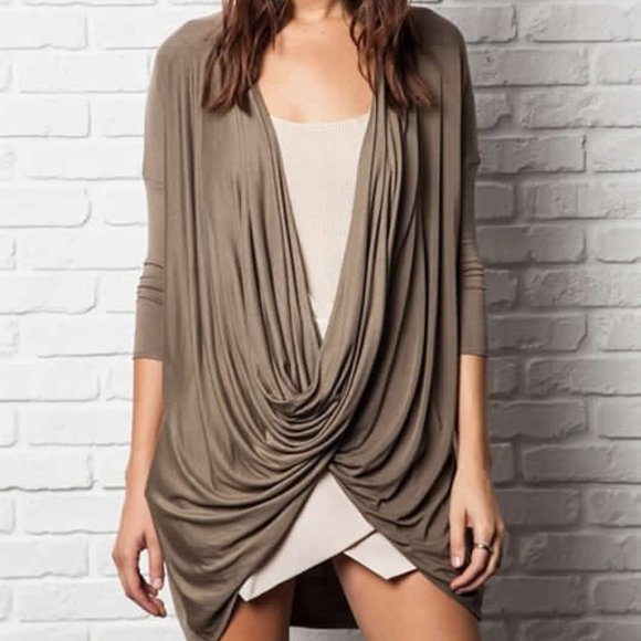 Umgee Women's Long Sleeve Drape Top - Picture 1 of 4